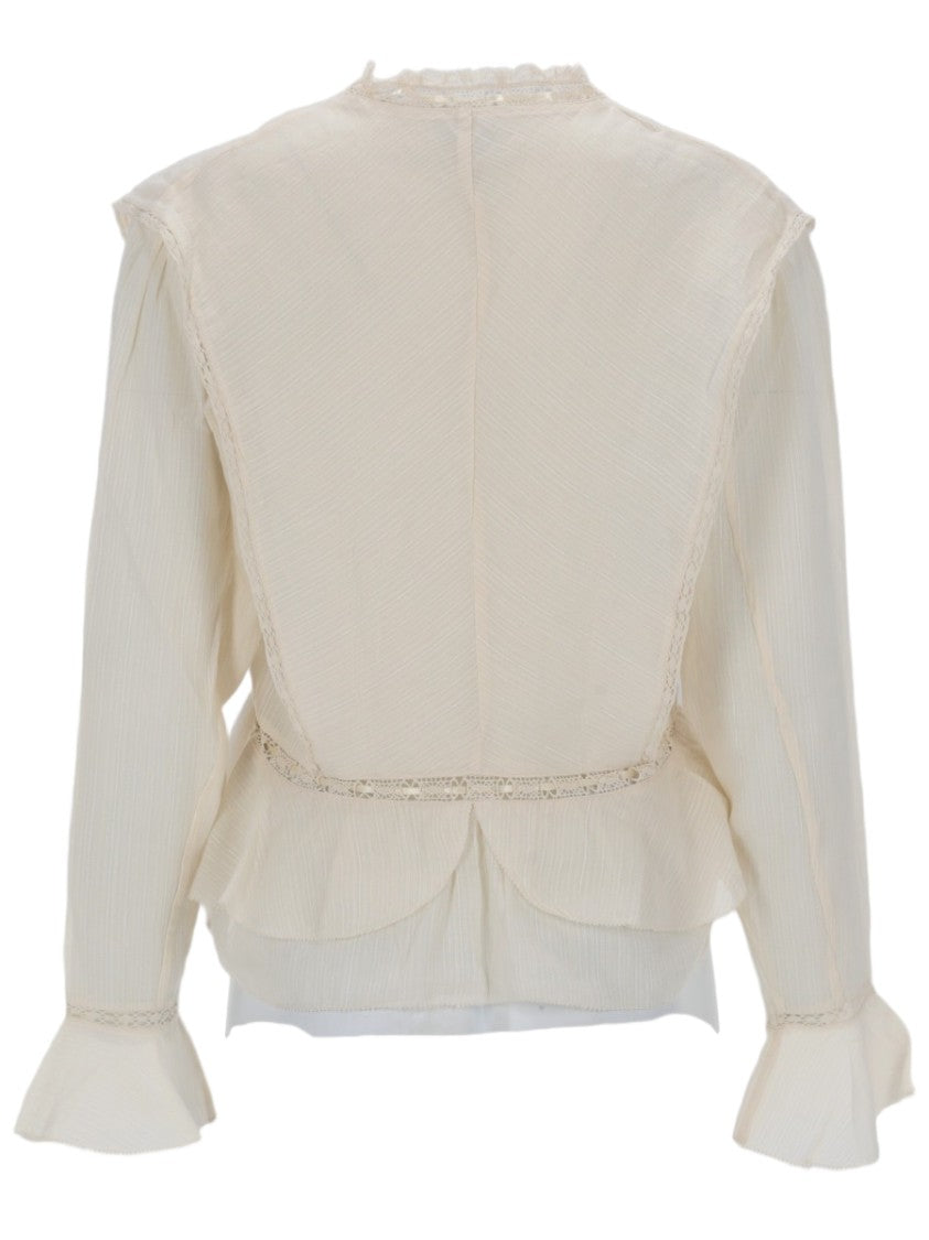 Isabel Marant Étoile Damienne Lace Trim Cropped Blouse