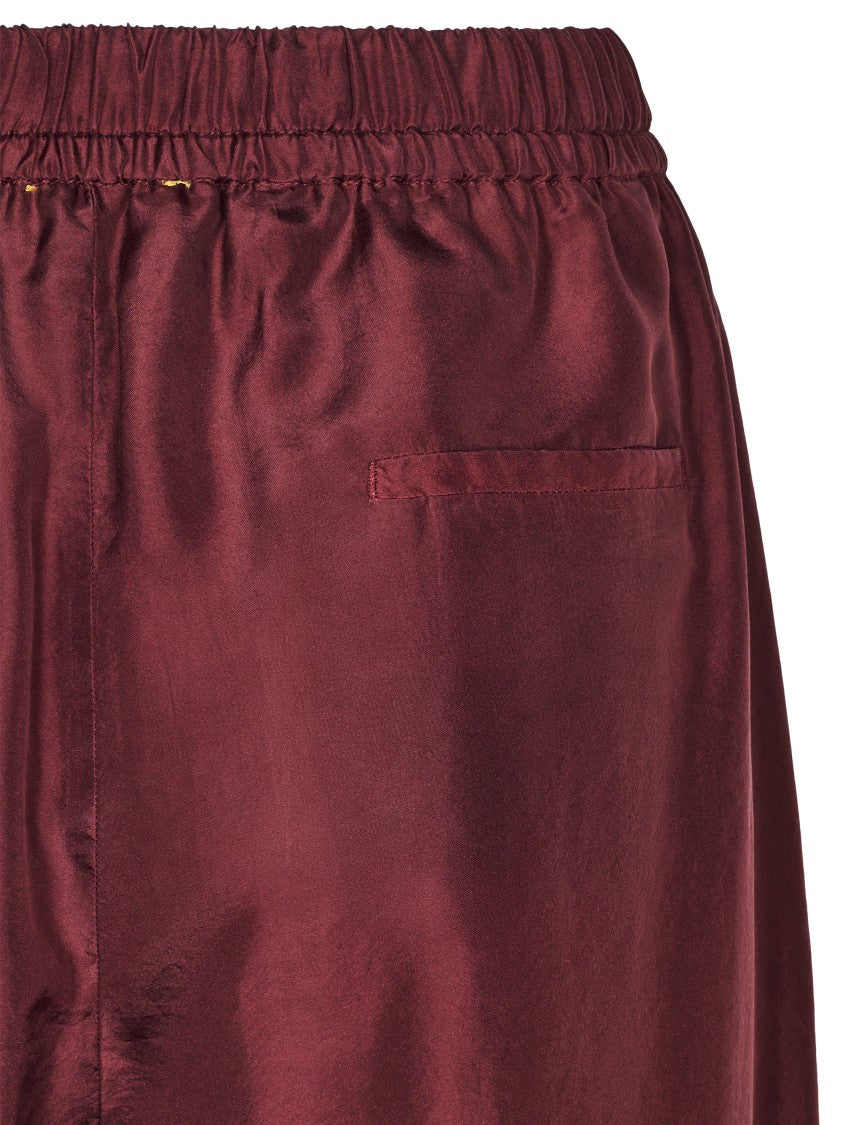 Forte Forte Relaxed Wide-Leg Habotai Silk Pants With Drawstring Waist