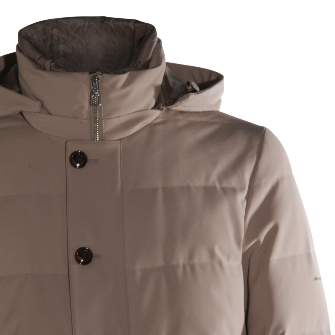 Montecore Padded Beige Coat With High Collar