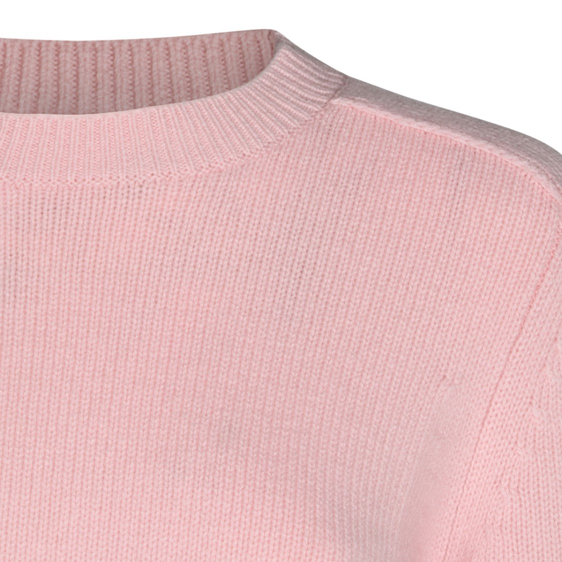 Burberry Pastel Pink Ribbed Crewneck Knit Sweater