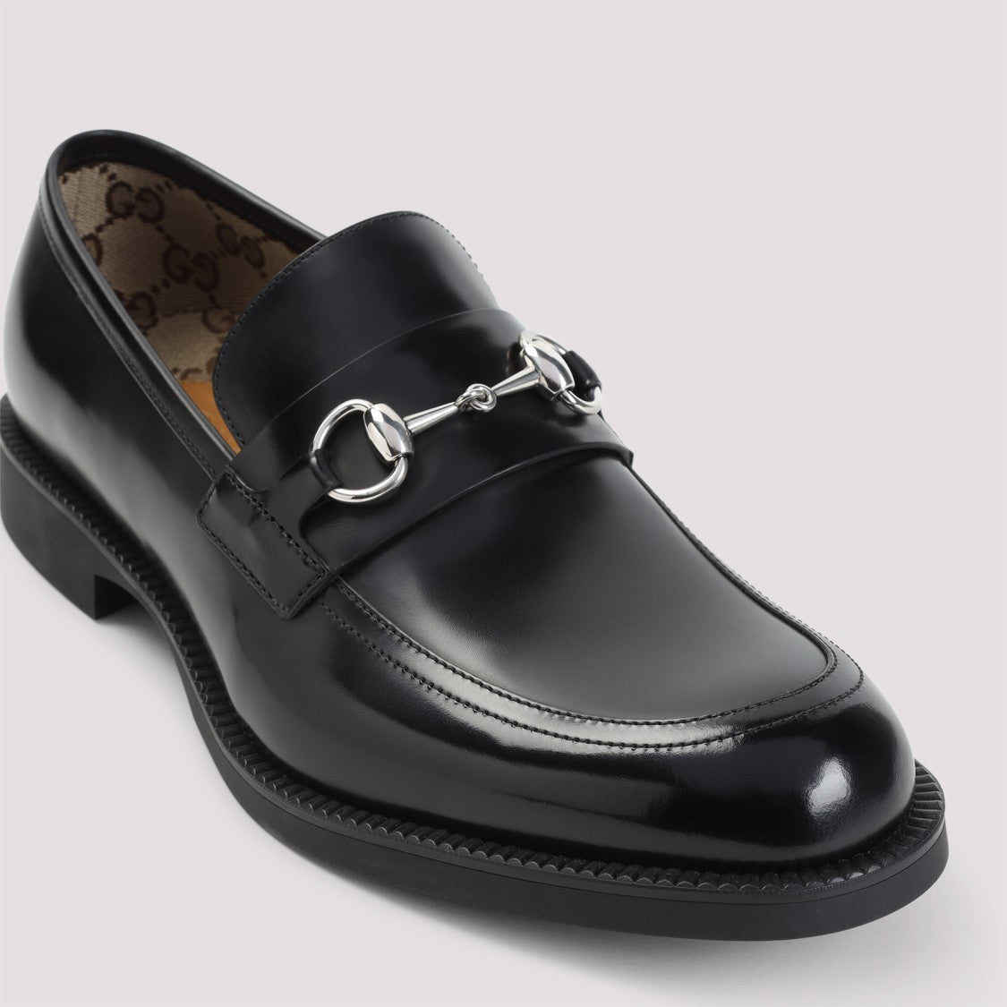 Gucci Black Leather Tempe Loafers