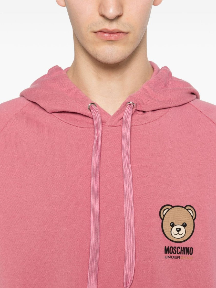 Moschino Pink Silk And Nylon Knit Hoodies