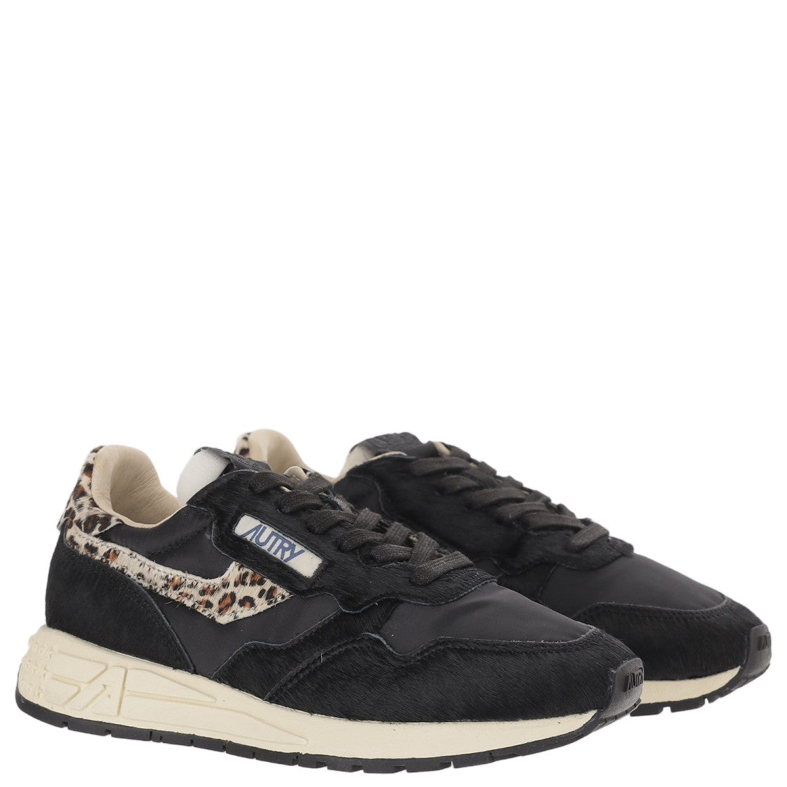 Autry Ponyskin Sneakers With Contrasting Animal Print Accents