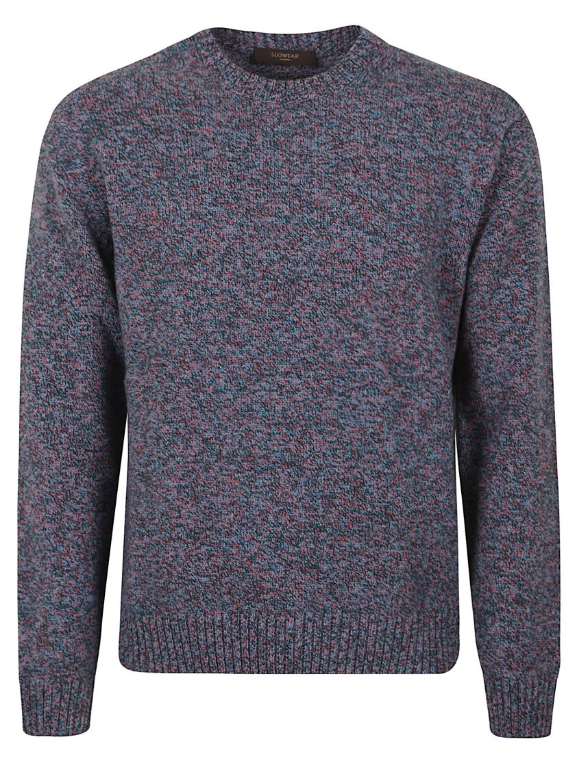 Zanone Textured Knit Wool Sweater With Crew Neckline