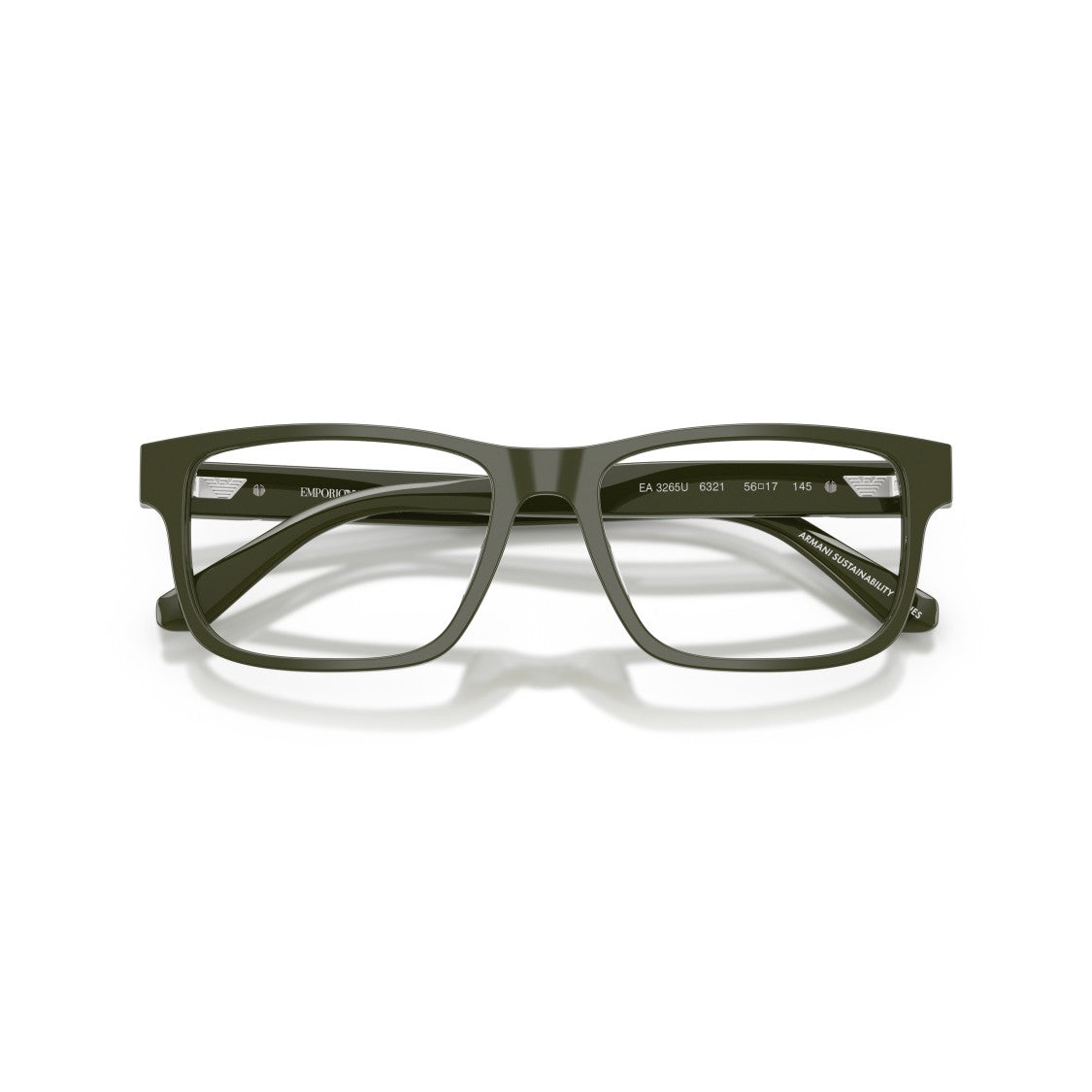 Emporio Armani 0Ea3265u Rectangular Olive Green Acetate Eyeglasses