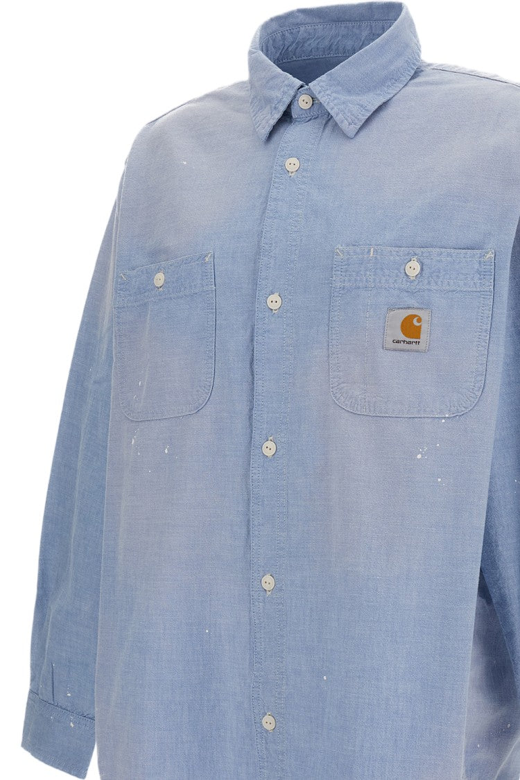 Carhartt Wip Light Blue Winston Cotton Shirt