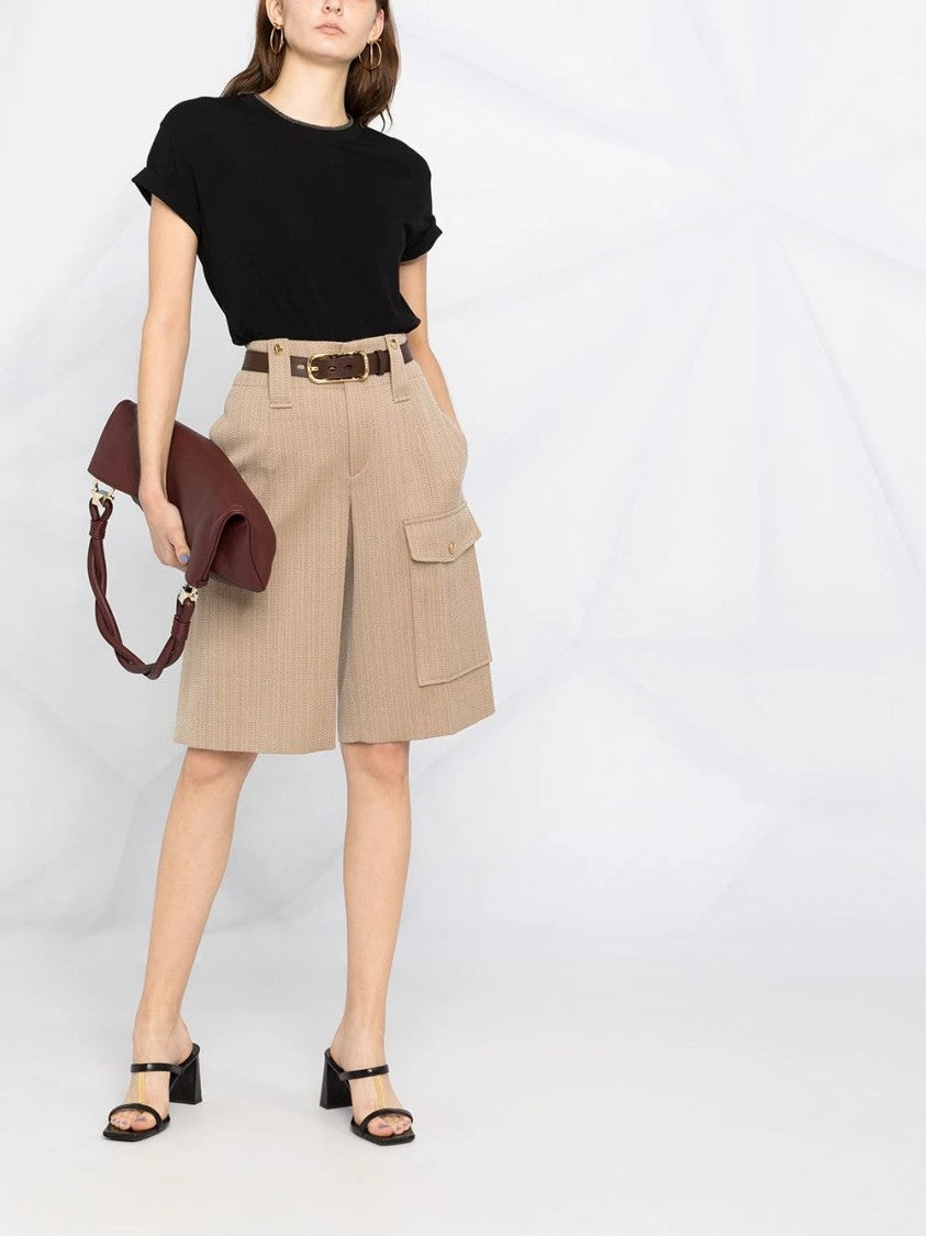 Brunello Cucinelli Black Round Neck Short Sleeve T-Shirt