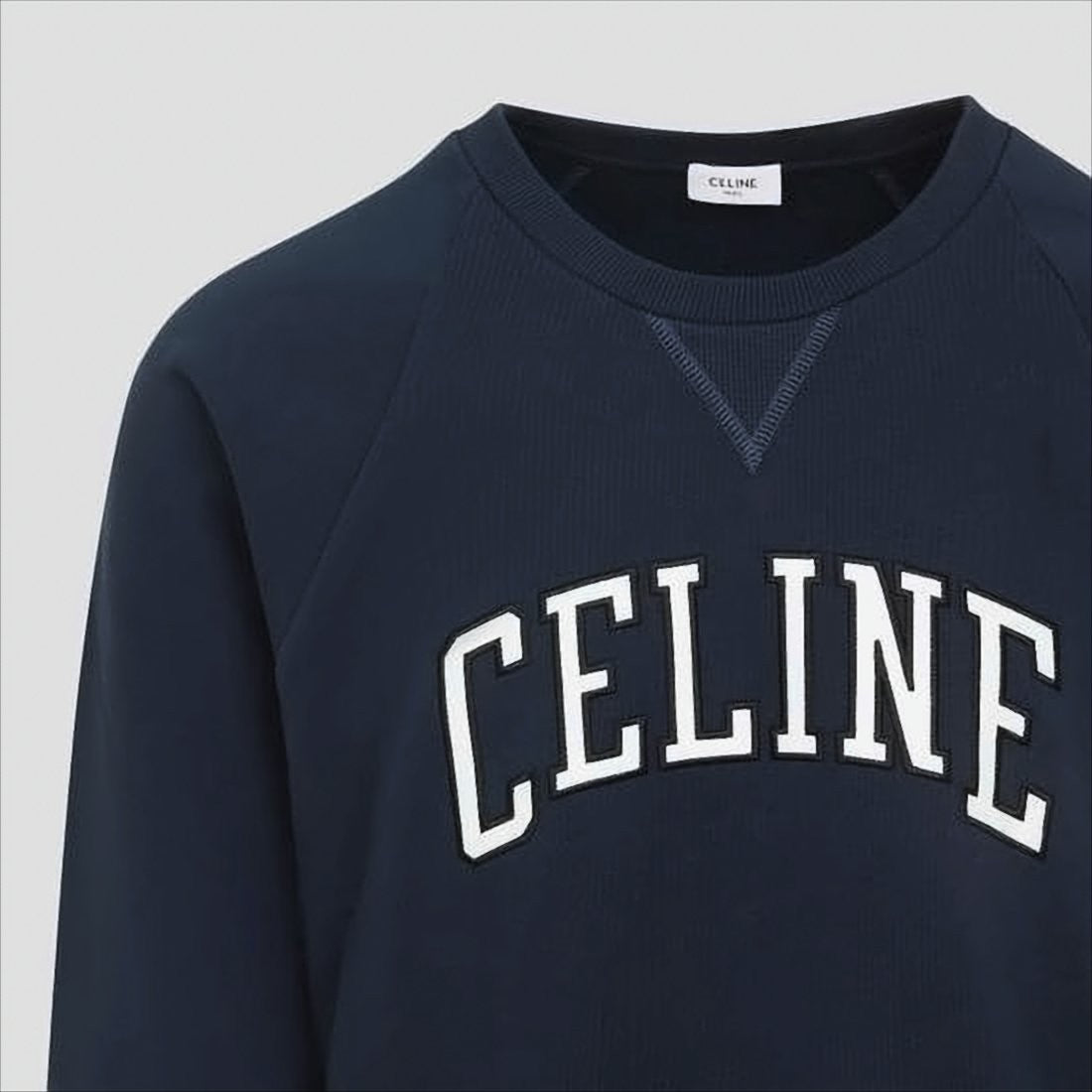 Celine Long Sleeve Crewneck Sweatshirt With Bold Logo Detail