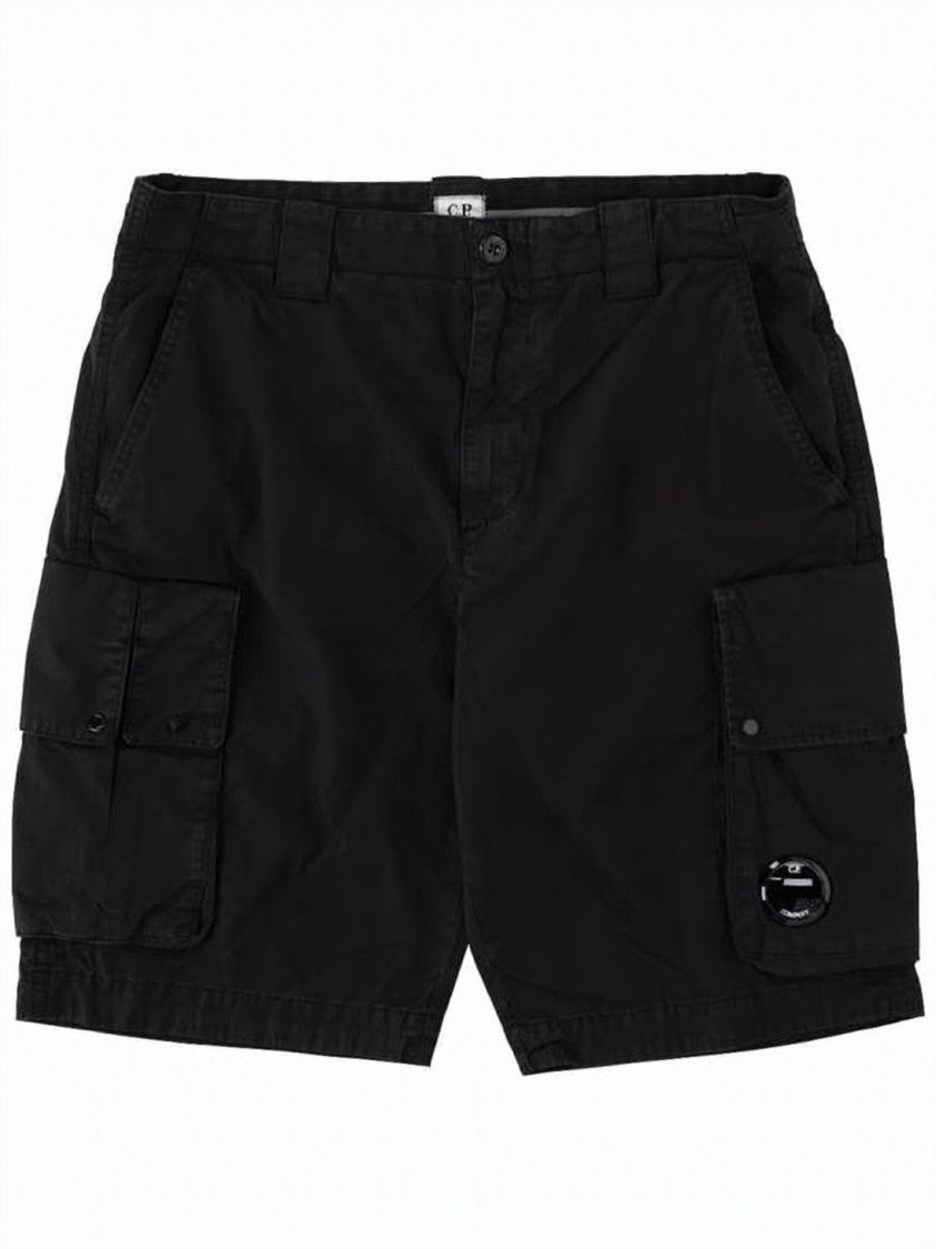 C.P. Company Relaxed Fit Olive Shorts With Button Closure