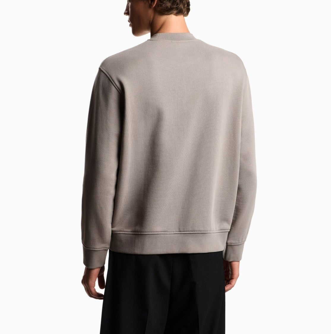 Emporio Armani Regular Fit Crewneck Sweatshirt With Embroidered Logo