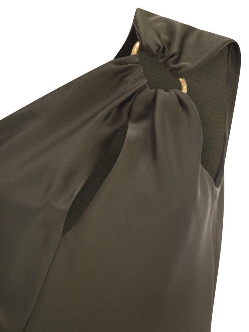 Max Mara Mseentrata - One-Shoulder Dress In Shiny Satin