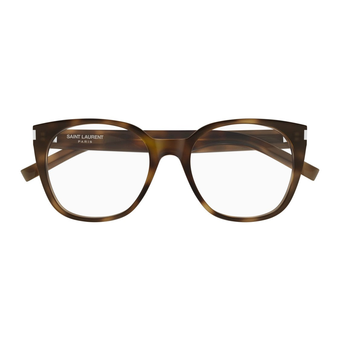 Saint Laurent Recycled Acetate Tortoiseshell Sunglasses With Silver Accents