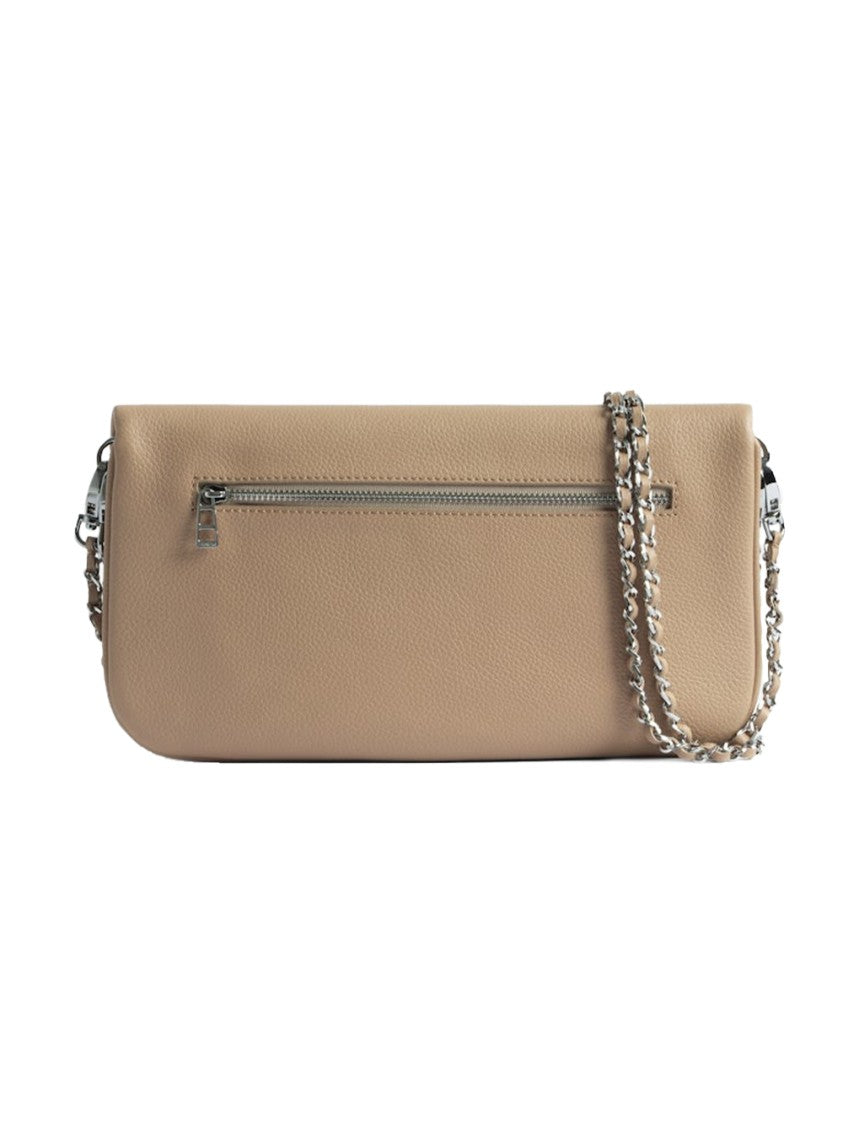 Zadig & Voltaire Pebbled Texture Rectangular Clutch With Wing Emblem