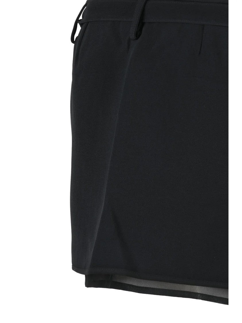 The Attico Black Asymmetrical Zip Mini Skirt