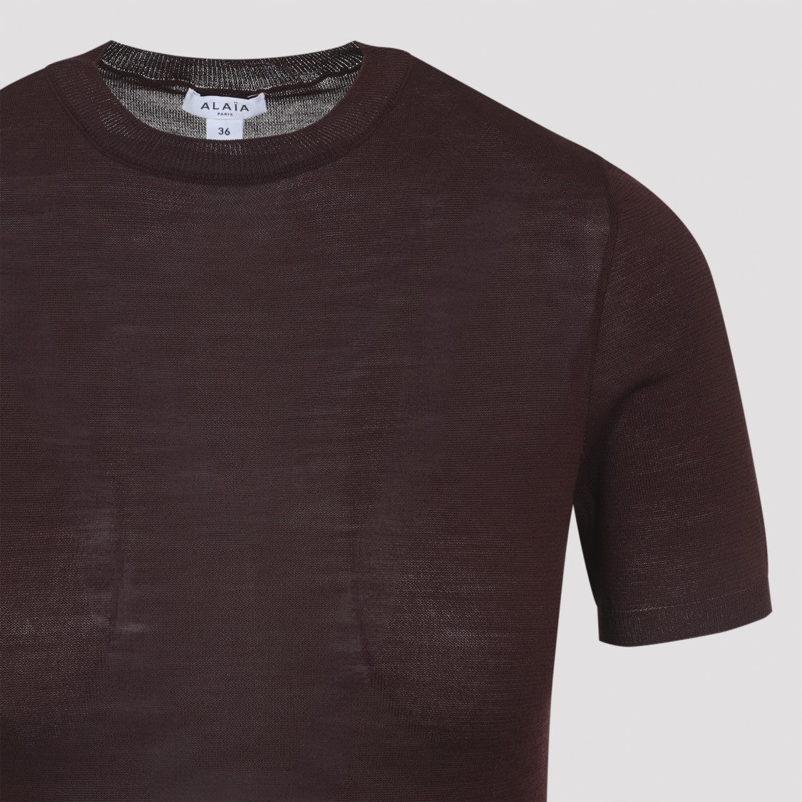 Alaïa Fitted Wool-Silk Bodysuit With Delicate Sheer Texture