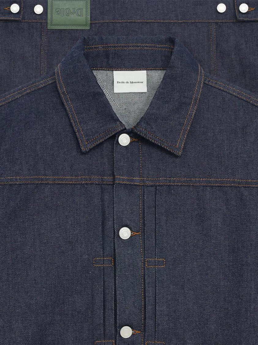 Drôle De Monsieur Timeless Denim Jacket With Structured Silhouette