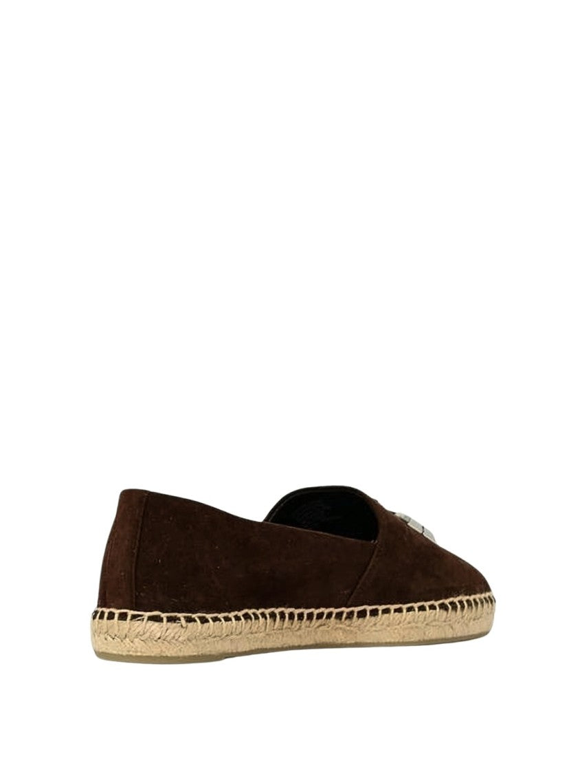 Tory Burch Espadrille-Style Flat Shoes With Metallic Logo Accents