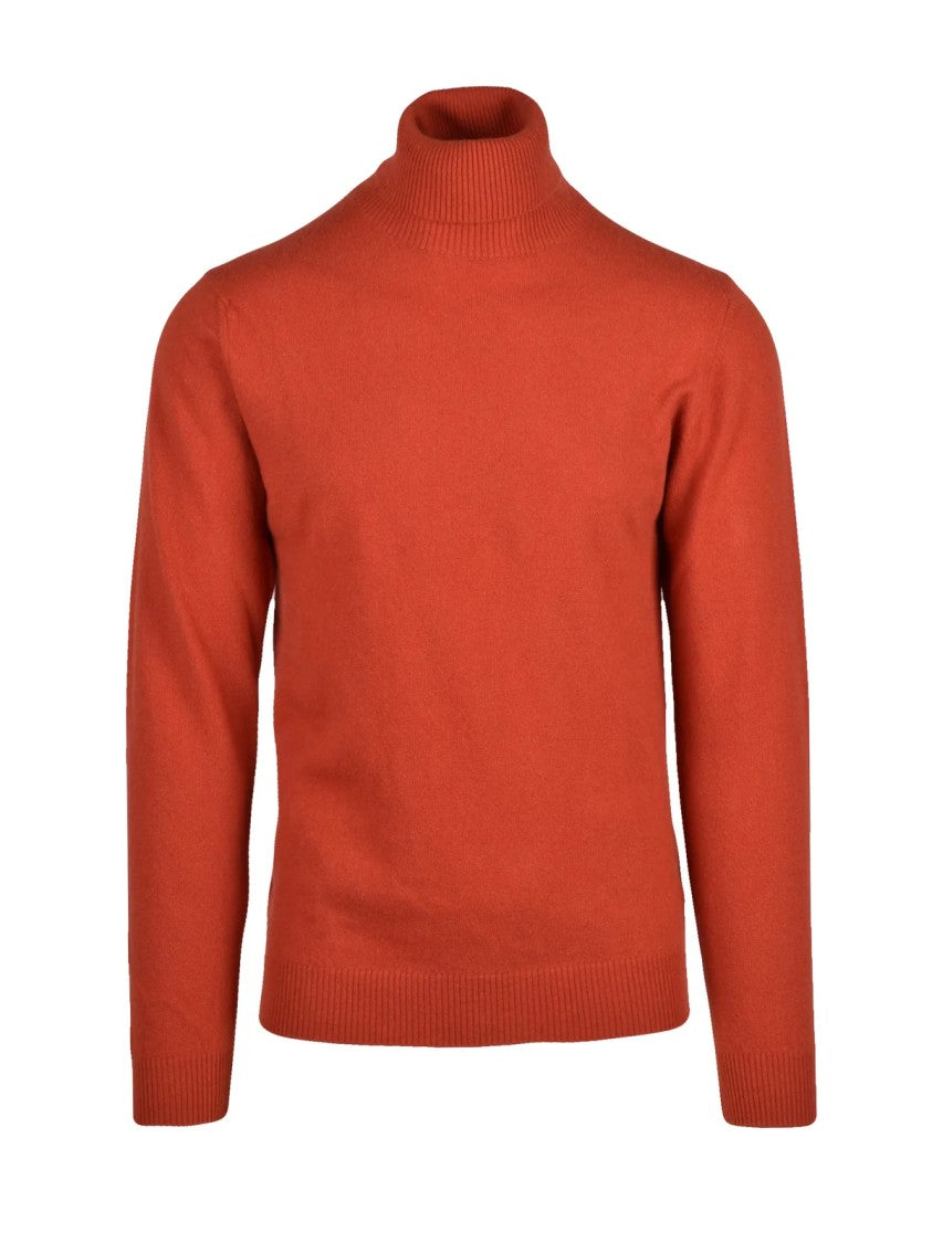 Daniele Fiesoli Rust Ribbed Merino Wool-Blend Turtleneck