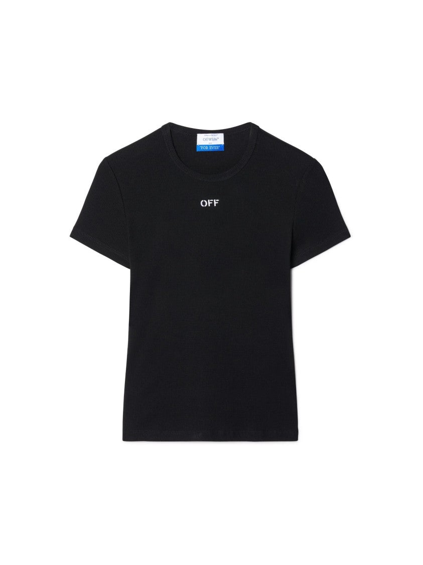 Off-White Off Stamp Rib Basic Cotton T-Shirt