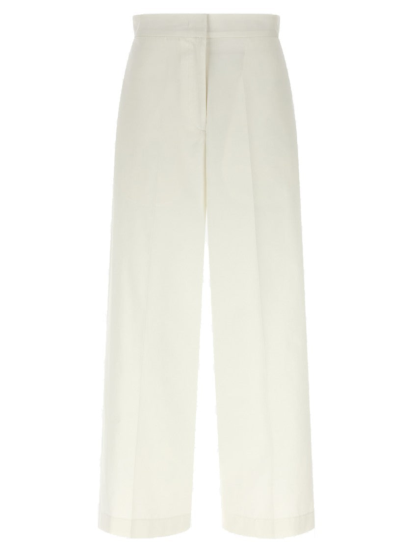 Fabiana Filippi Mid-Waist White Cotton Trousers
