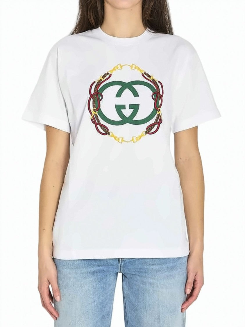 Gucci Graphic Print Short-Sleeve T-Shirt With Motifs