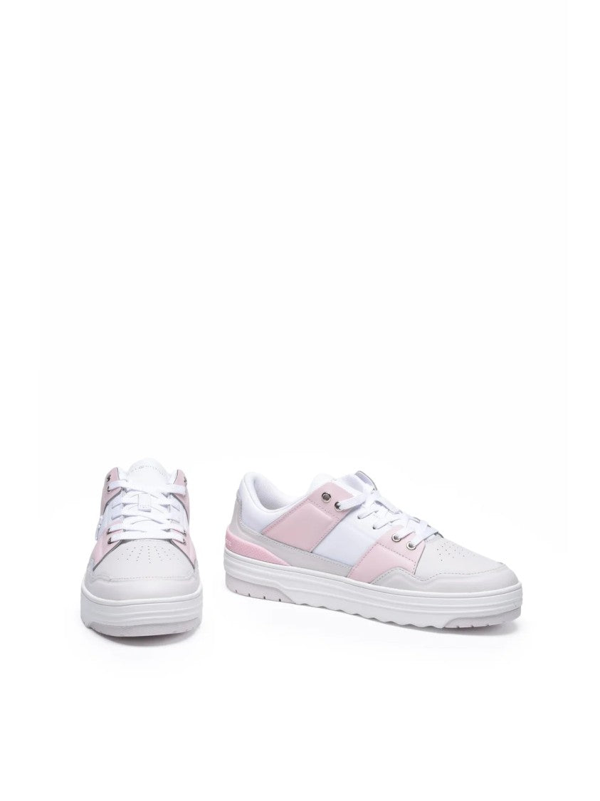 Tommy Hilfiger White Pink Smooth Basket Sneakers