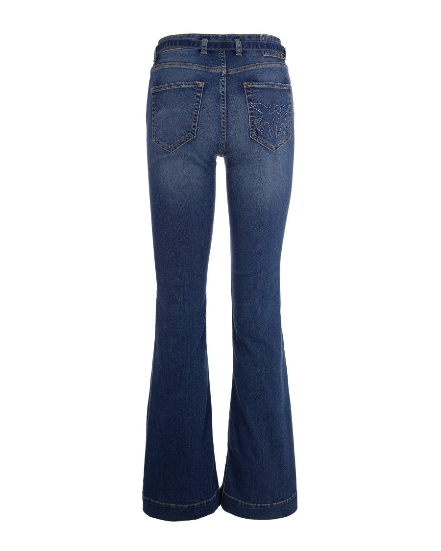 Pinko Flared Jeans With Love Birds Motif