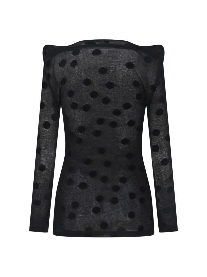 Junya Watanabe Black Polka Dot Cotton Top
