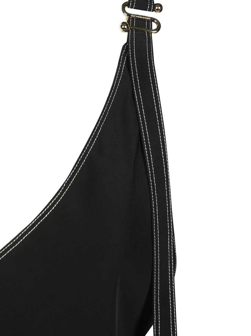 Sportmax Form-Fitting Black Maxi Dress With Deep V-Neckline