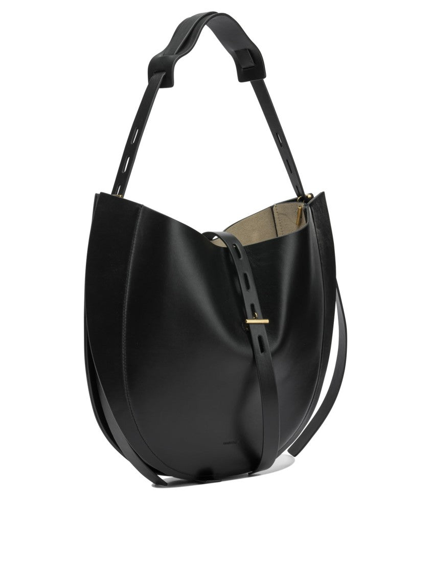 Minobossi Curved Silhouette Shoulder Bag With Gold-Tone Buckle