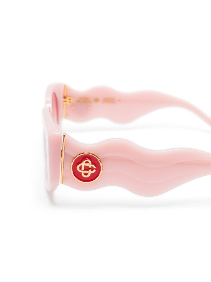 Casablanca Oversized Pink Sunglasses With Wavy Temples