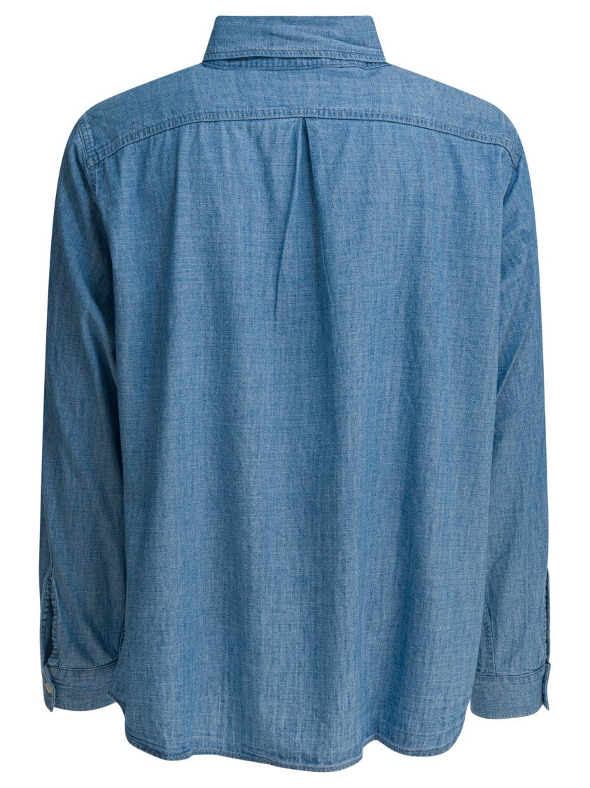 Levi's Structured Blue Denim Shirt With French Collar