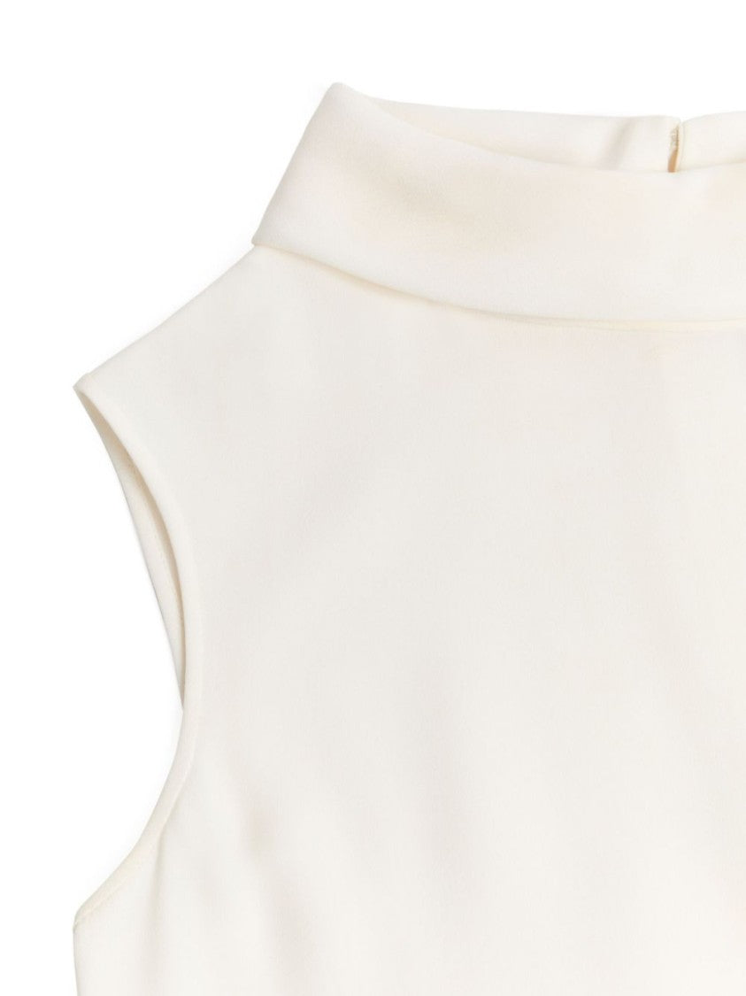 Valentino Silk Sleeveless Blouse With Curved Hem