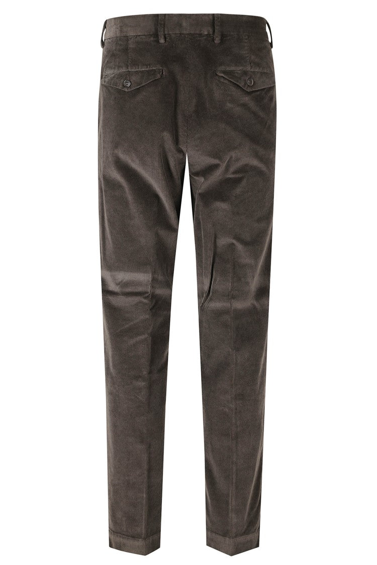 Seventy Straight-Leg Taupe Corduroy Trousers With Refined Detailing