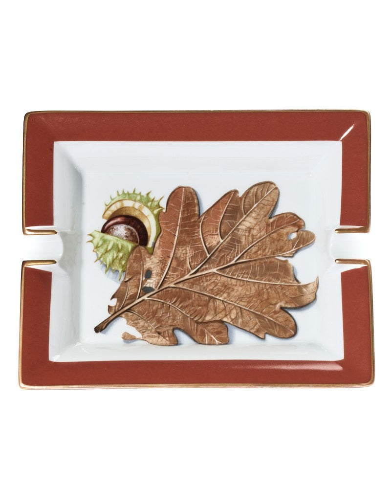 Hermès Ashtray Porcelain Autumn Brown