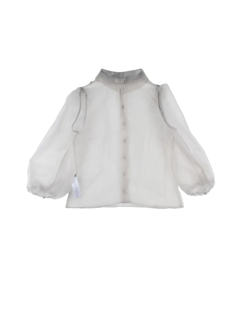 Elisabetta Franchi Pearl Grey Polyester Voile Women Shirt