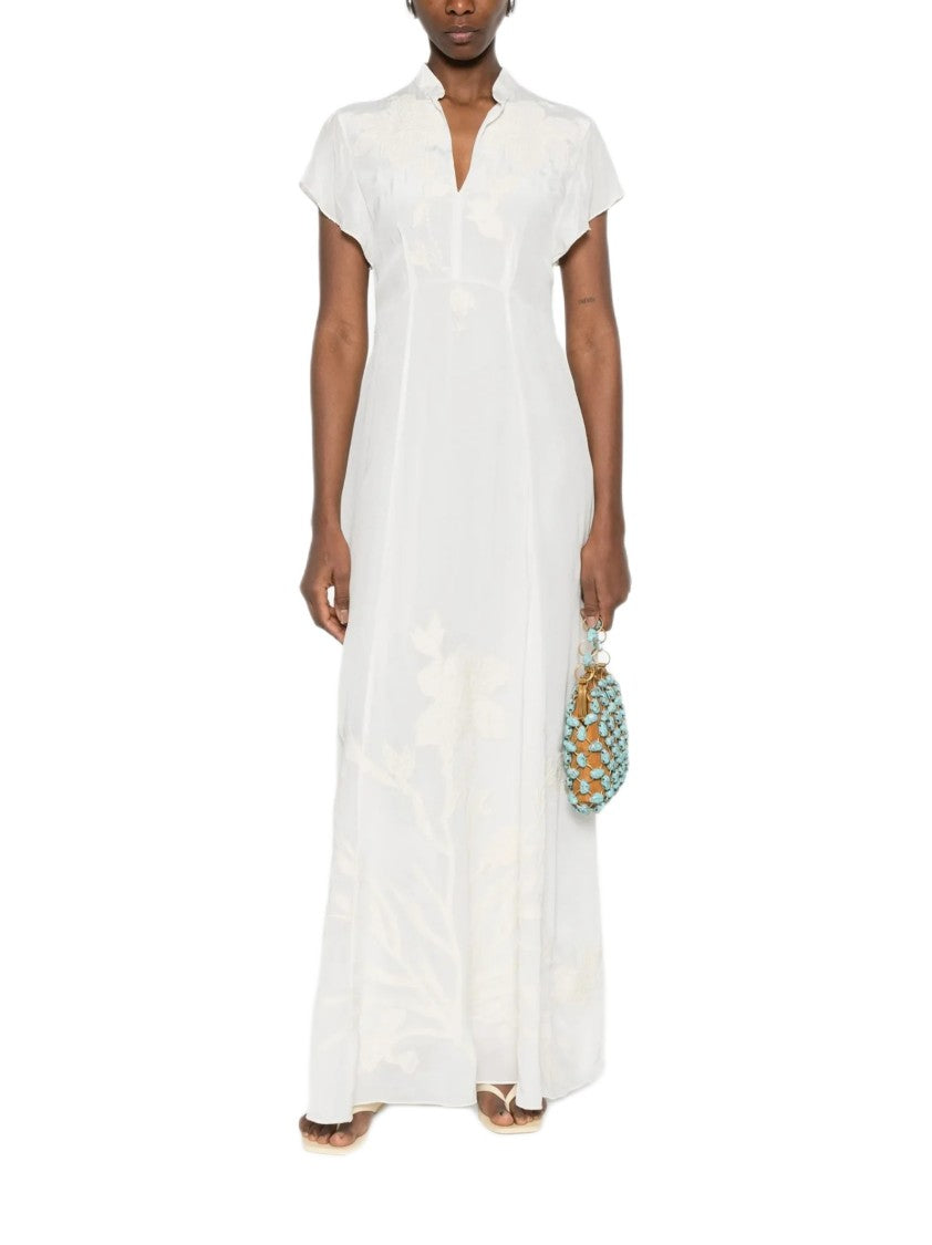 Forte Forte Crêpe De Chine Maxi Dress With Ethereal Embroidery
