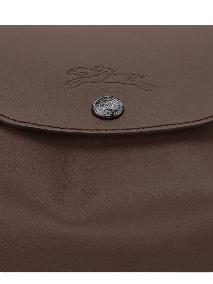 Longchamp Rectangular Brown Shoulder Bag With Adjustable Strap