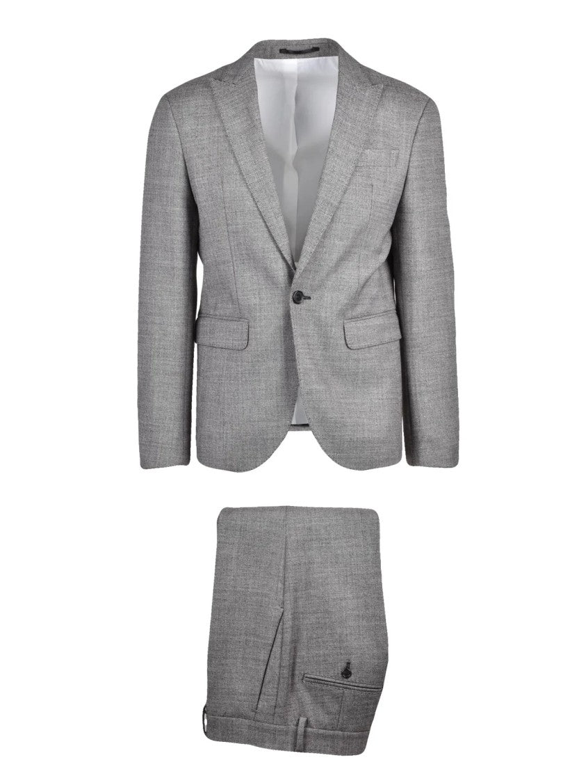 Dsquared2 Grey Virgin Wool-Blend Rounded Formal Suit