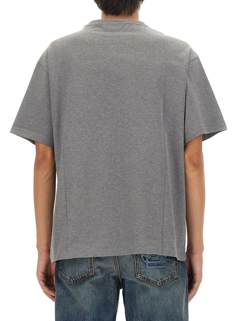 Etro Pegasus Embroidered Grey T-Shirt