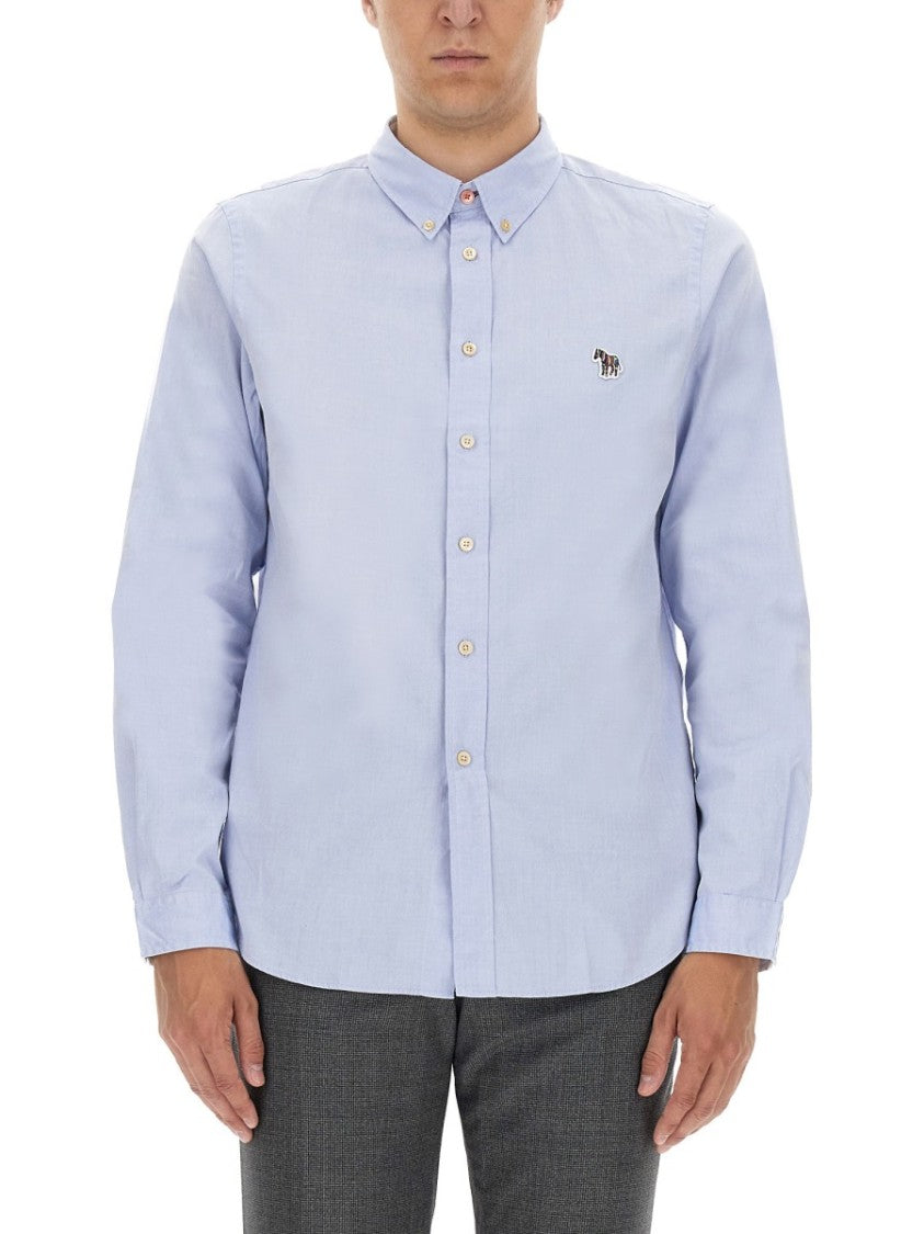 Ps Paul Smith Regular Fit Shirt With Classic Collar And Zebra Logo