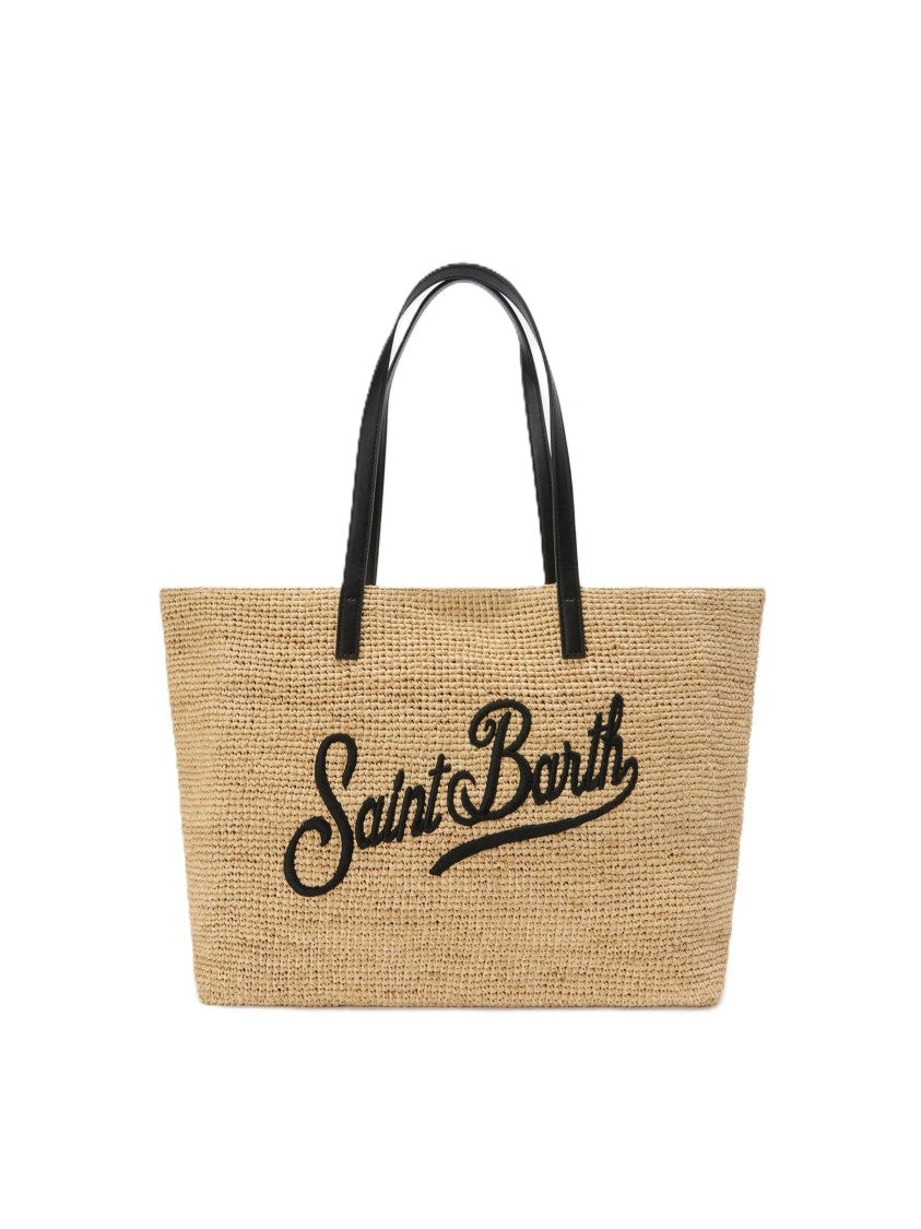 Mc2 Saint Barth Woven Tote Bag With Embroidered Logo