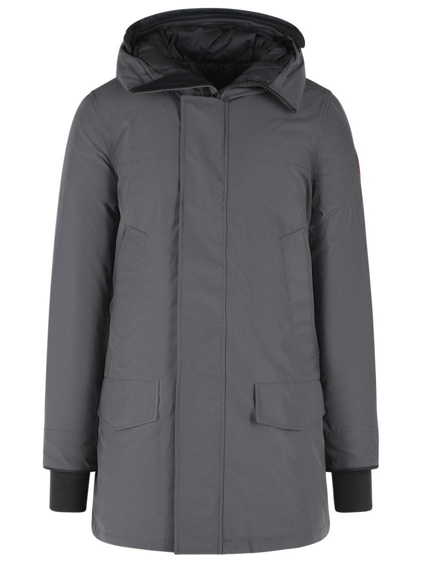 Canada Goose Functional Grey Cotton And Polyester Parka With Iconic Logo