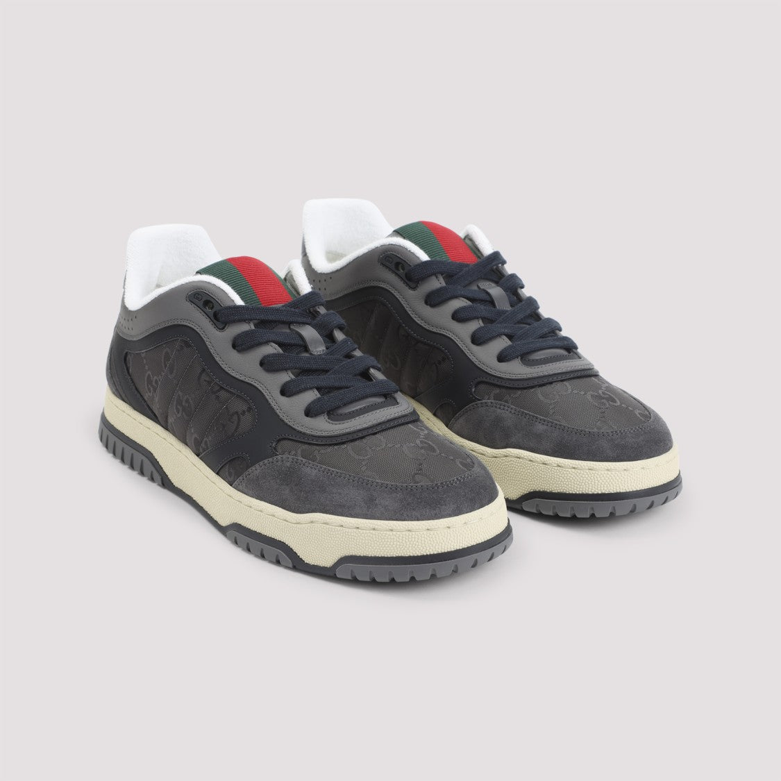 Gucci Low-Top Sneakers With Embossed Detailing And Signature Striped Tongue