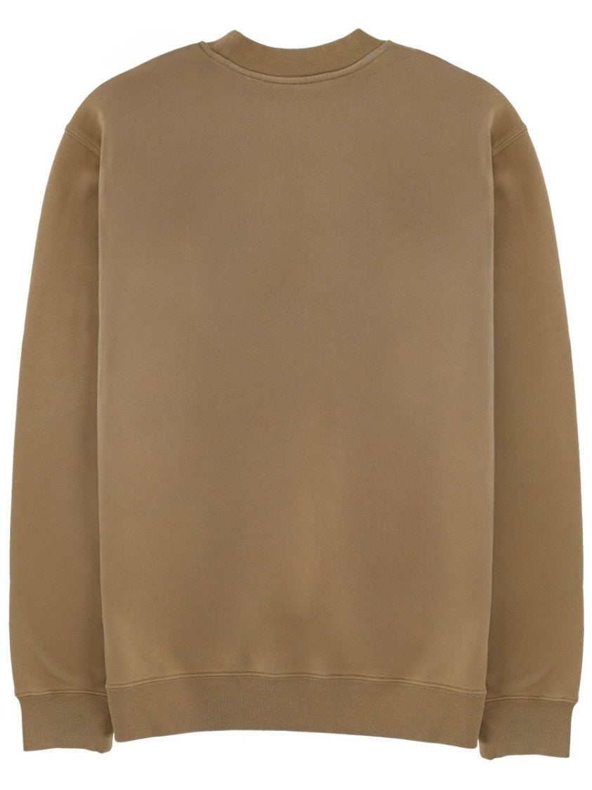 Jacquemus Grosgrain Logo Muted Brown Cotton Sweatshirt