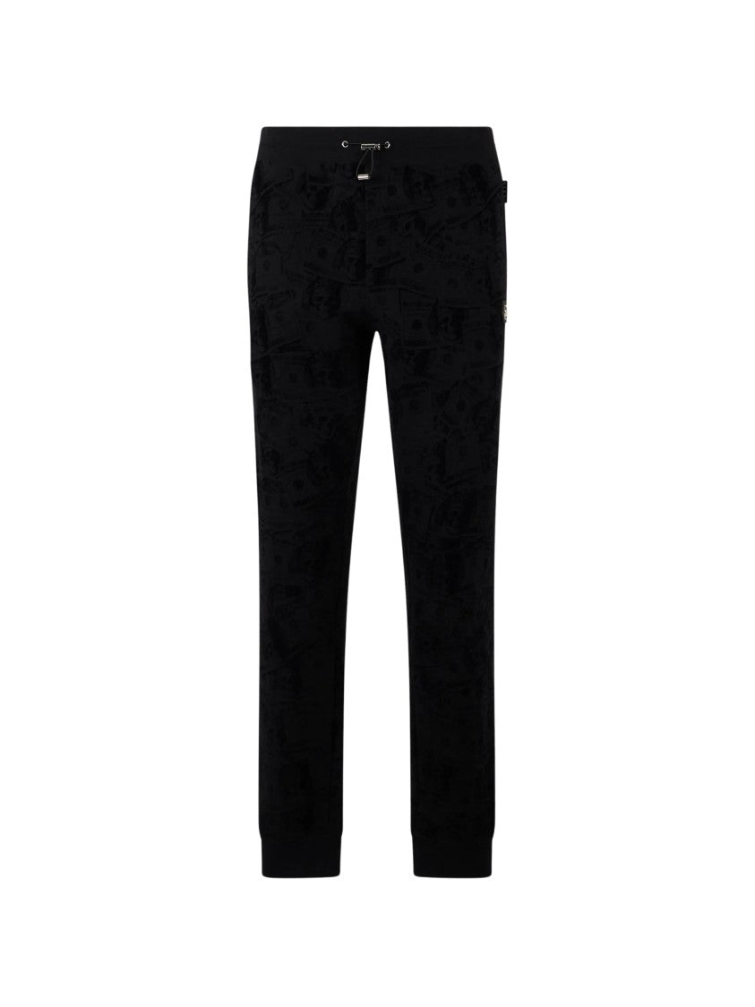 Philipp Plein Black Dollar And Skull Print Jogging Pants