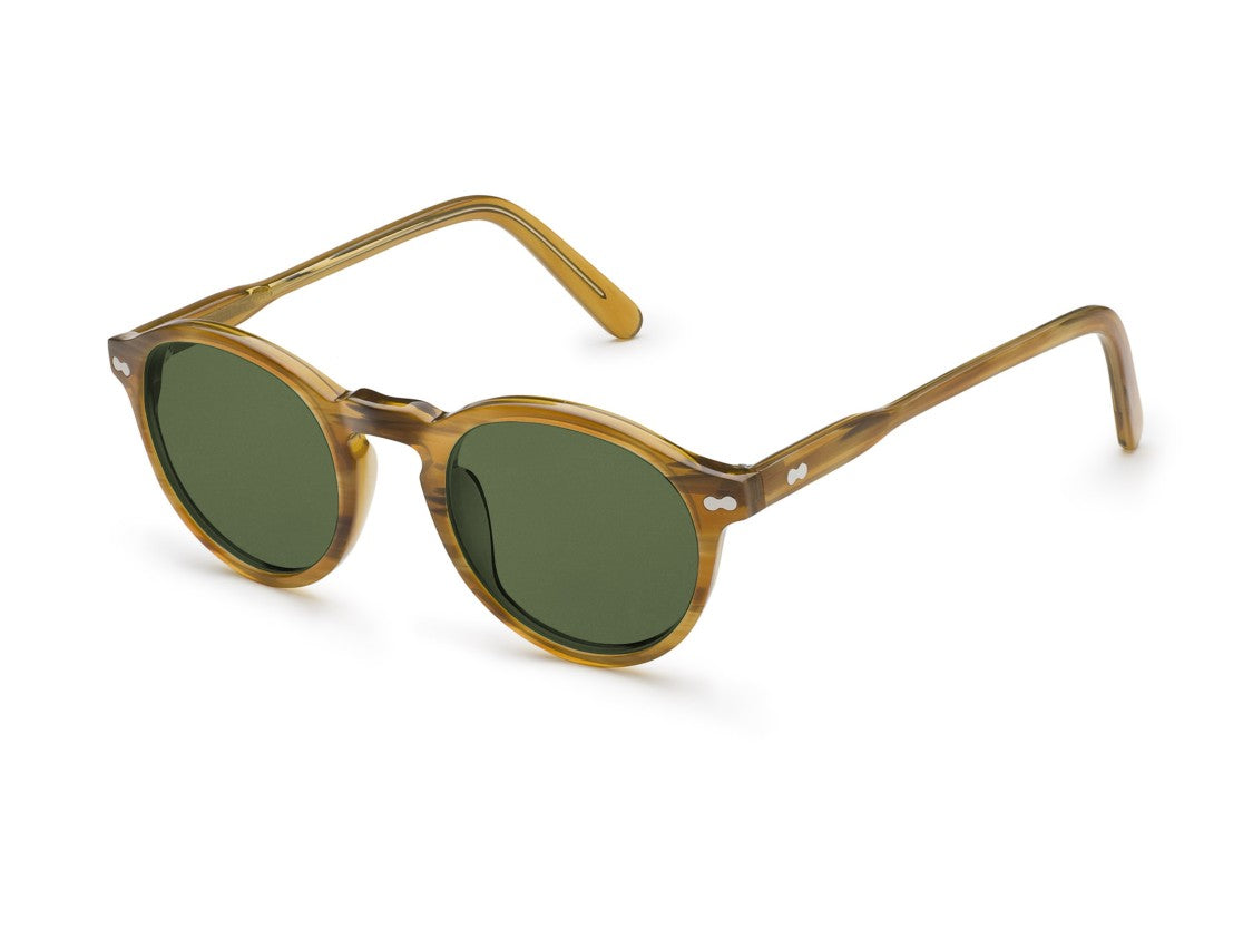 Moscot Green Or-Mil-S Translucent Round Sunglasses