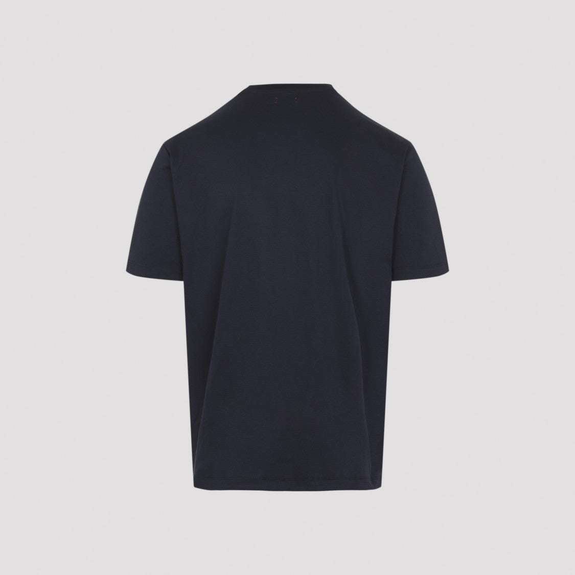 Kiton Fitted Black Cotton T-Shirt With Classic Crew Neckline