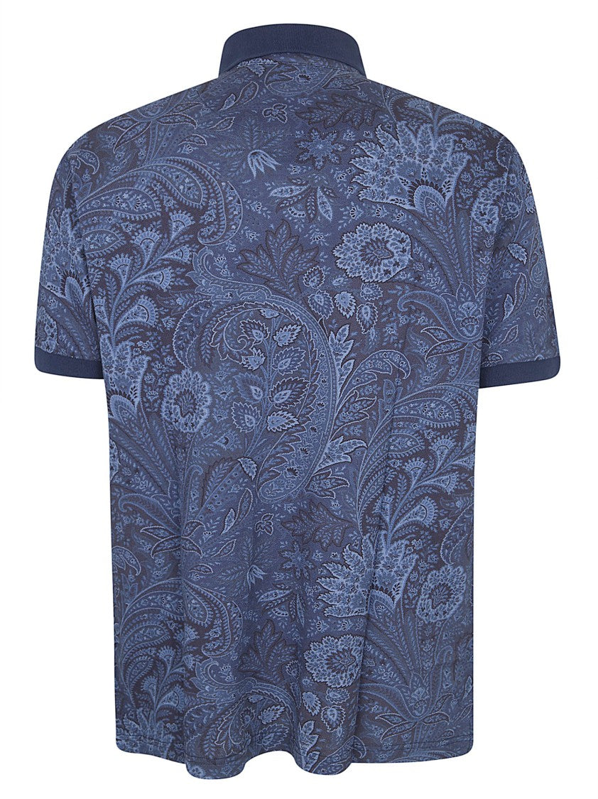 Etro Regular Fit All-Over Paisley Piqué Polo Shirt