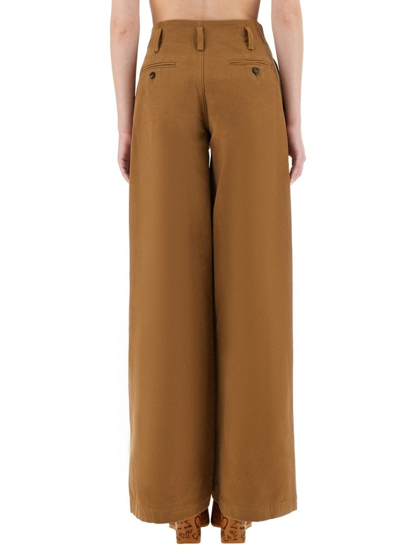Chloé High-Waisted Wide Leg Pants With Double-Button Closure And Side Pockets